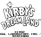 Kirby's Dream Land [Player's Choice] title screen for GameBoy