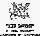 Looney Tunes 2: Tasmanian Devil in Island Chase title screen for GameBoy