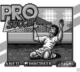 Pro Soccer title screen for GameBoy