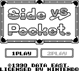 Side Pocket title screen for GameBoy