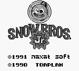 Snow Brothers title screen for GameBoy