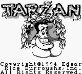 Tarzan Lord of the Jungle title screen for GameBoy