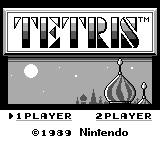 Tetris title screen for GameBoy