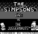 The Simpsons Bart vs the Juggernauts title screen for GameBoy