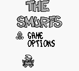 The Smurfs title screen for GameBoy