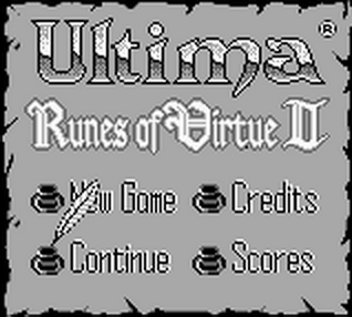 Ultima title screen for GameBoy