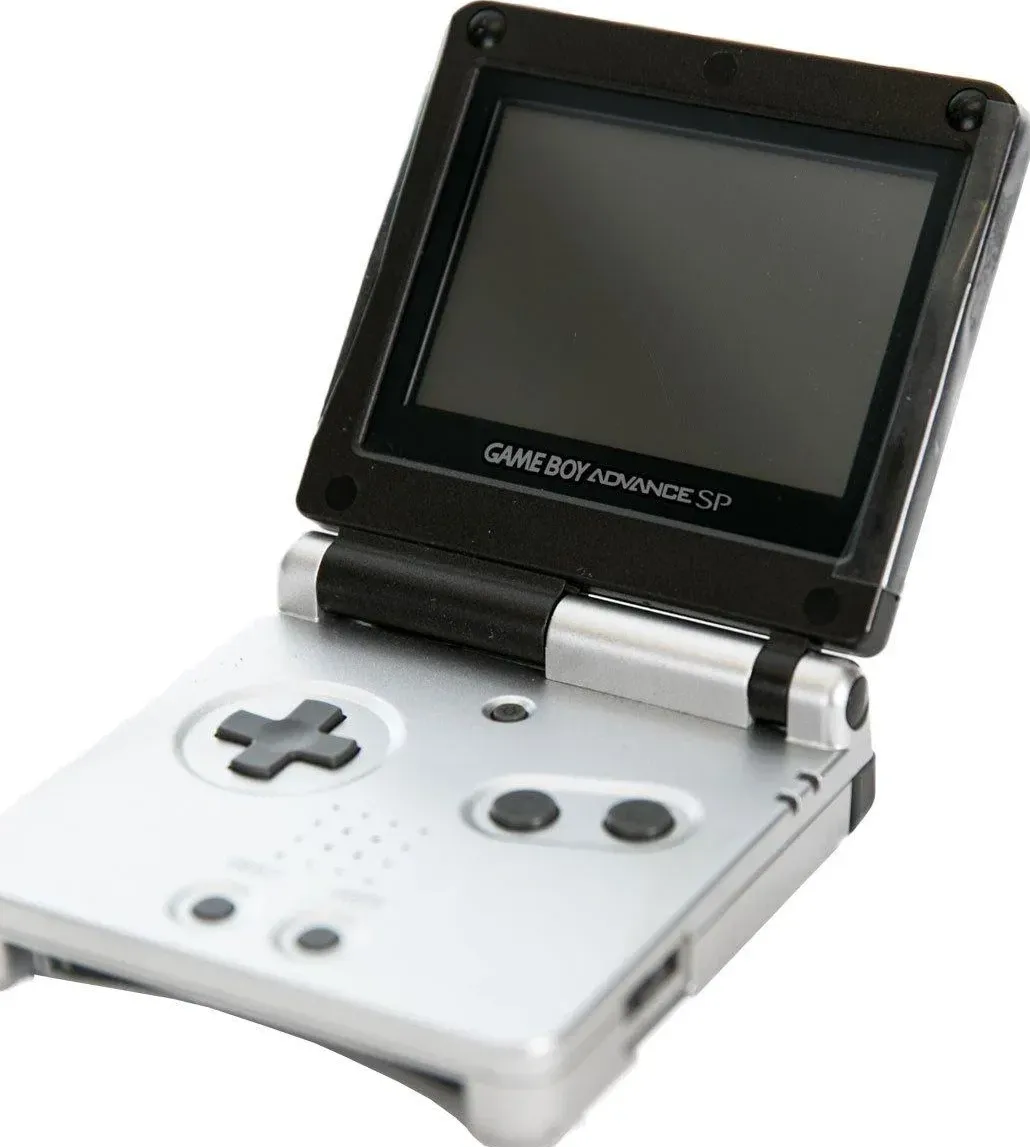 Black and Silver Gameboy Advance SP box art for GameBoy Advance