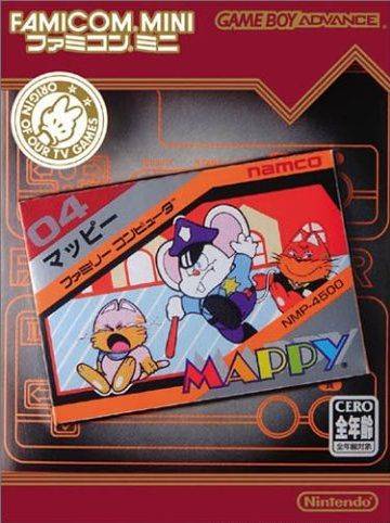Famicom Mini: Mappy box art for GameBoy Advance