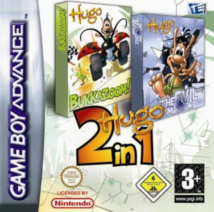 Hugo 2 in 1 box art for GameBoy Advance