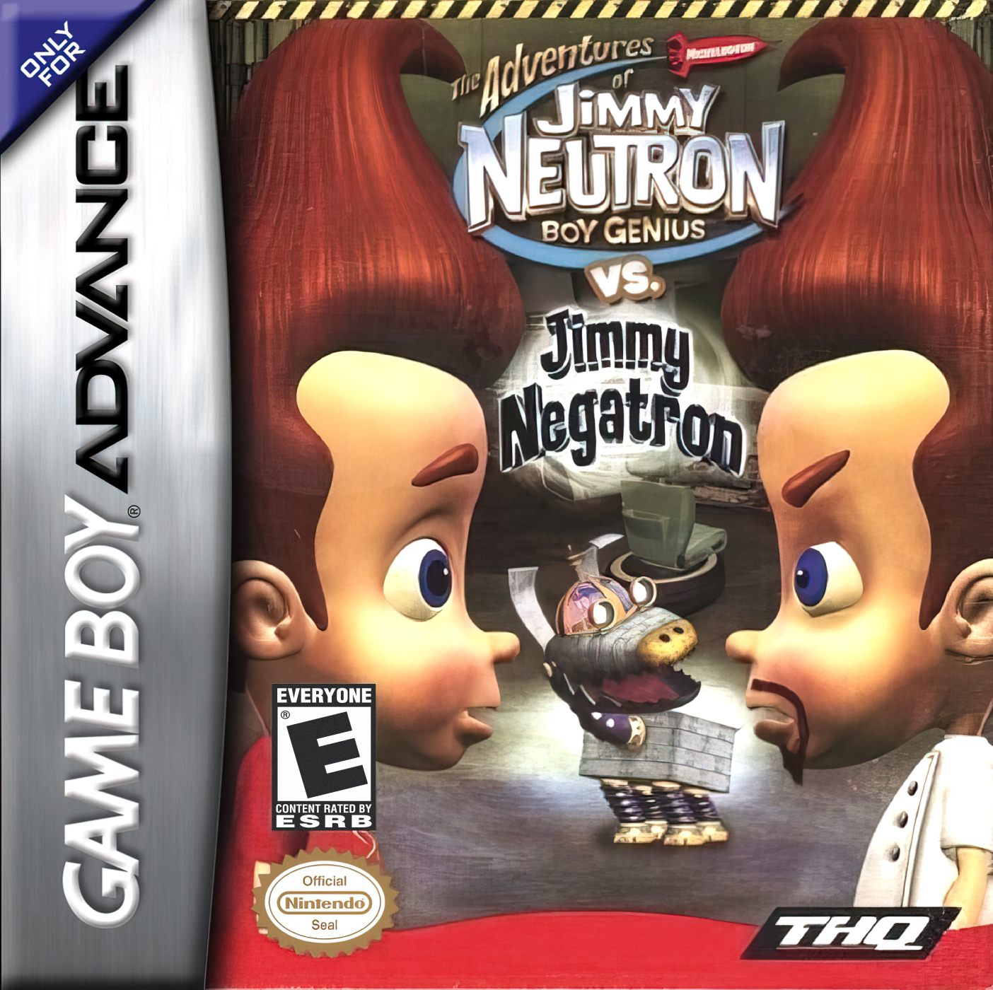 Jimmy Neutron vs Jimmy Negatron box art for GameBoy Advance