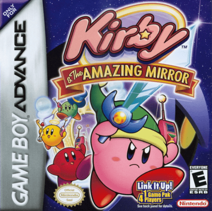 Kirby The Amazing Mirror box art for GameBoy Advance