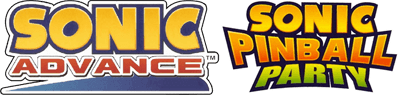 2 Games in 1: Sonic Advance + Sonic Pinball Party logo for GameBoy Advance