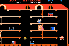 Famicom Mini: Mappy screenshot 3 for GameBoy Advance