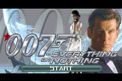 007: Everything or Nothing title screen for GameBoy Advance