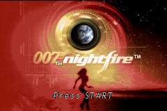 007 Nightfire title screen for GameBoy Advance