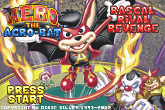 Aero the Acro-Bat title screen for GameBoy Advance