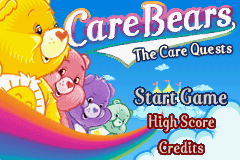 Care Bears: Care Quest title screen for GameBoy Advance