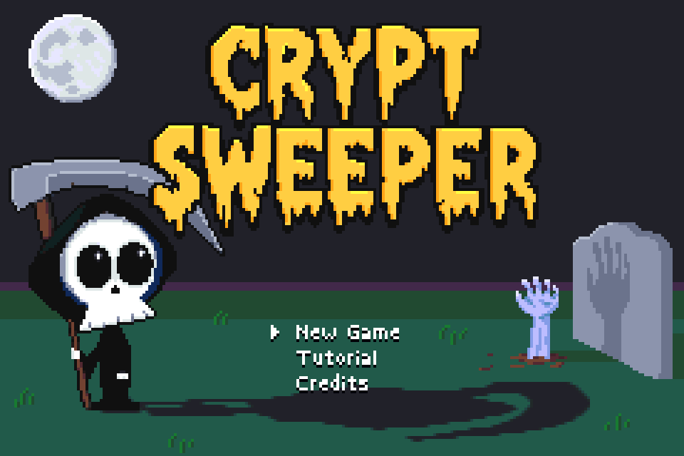 Crypt Sweeper title screen for GameBoy Advance