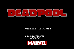 Deadpool title screen for GameBoy Advance