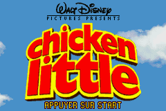 Disney's Chicken Little title screen for GameBoy Advance