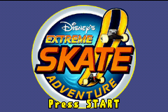 Disney's Extreme Skate Adventure title screen for GameBoy Advance