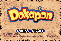 Dokapon Monster Hunter title screen for GameBoy Advance