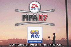 FIFA 07 title screen for GameBoy Advance