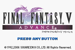 Final Fantasy V Advance title screen for GameBoy Advance