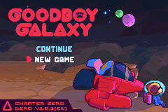 Goodboy Galaxy title screen for GameBoy Advance
