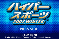 Hyper Sports 2002 Winter title screen for GameBoy Advance