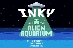 Inky And The Alien Aquarium title screen for GameBoy Advance