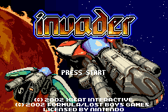 Invader title screen for GameBoy Advance