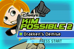 Kim Possible 2: Drakken's Demise title screen for GameBoy Advance