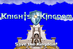 LEGO Knights' Kingdom title screen for GameBoy Advance