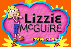 Lizzie McGuire title screen for GameBoy Advance