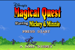 Magical Quest Starring Mickey and Minnie title screen for GameBoy Advance
