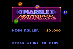 Marble Madness & Klax title screen for GameBoy Advance