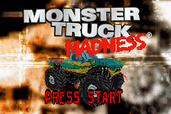 Monster Truck Madness title screen for GameBoy Advance