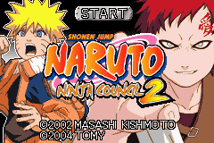 Naruto Ninja Council 2 title screen for GameBoy Advance