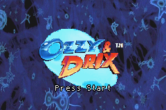 Ozzy and Drix title screen for GameBoy Advance