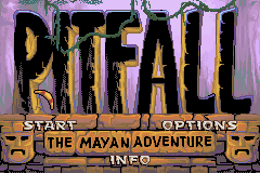 Pitfall: The Mayan Adventure title screen for GameBoy Advance