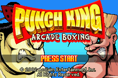 Punch King title screen for GameBoy Advance