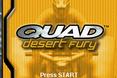 Quad Desert Fury title screen for GameBoy Advance