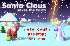 Santa Claus Saves the Earth title screen for GameBoy Advance