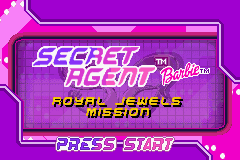 Secret Agent Barbie title screen for GameBoy Advance