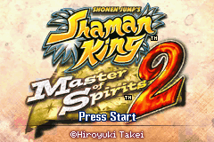 Shaman King: Master of Spirits 2 title screen for GameBoy Advance