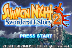 Summon Night Swordcraft Story 2 title screen for GameBoy Advance