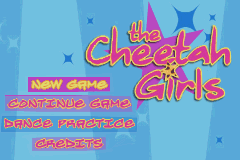 The Cheetah Girls title screen for GameBoy Advance