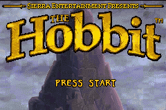 The Hobbit title screen for GameBoy Advance