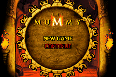 The Mummy title screen for GameBoy Advance